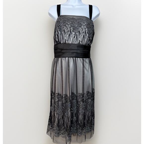 Vintage Y2K Fairy Grunge Mesh Dress 18W Black Silver Whimsigoth HOCO Formal - Picture 1 of 16